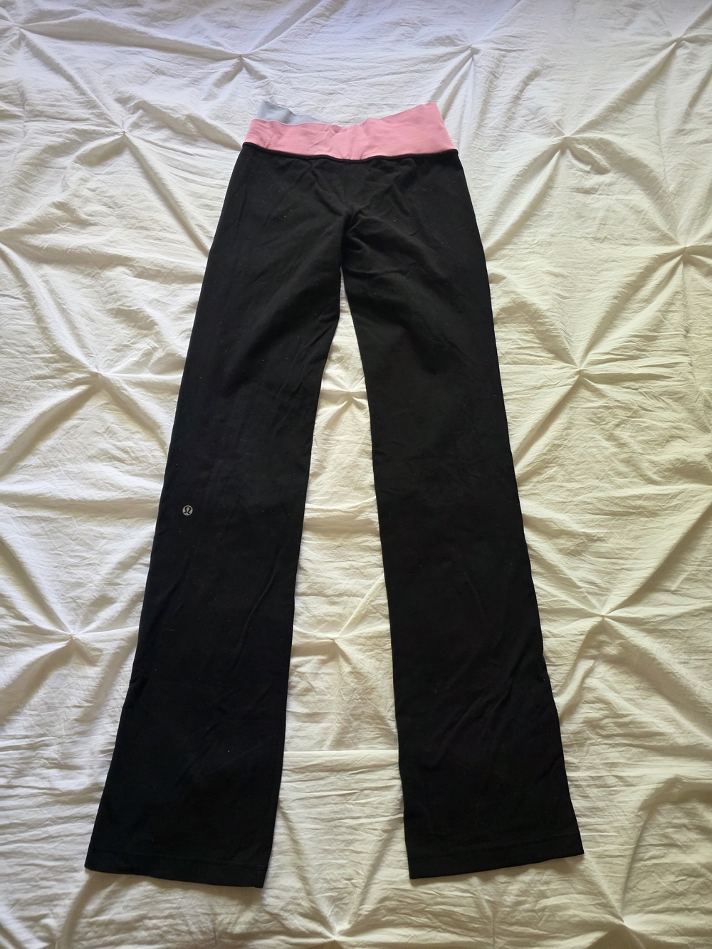 lululemon athletica Black Leggings with Pink Waistband